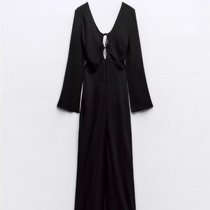 Zara Black Backless Maxi Dress NWT